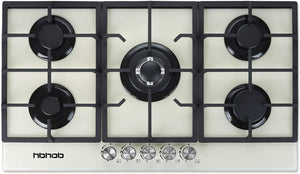HBHOB HBG5813-(Y) 34 Inches Gas Stove 2 Burners Glass Surface