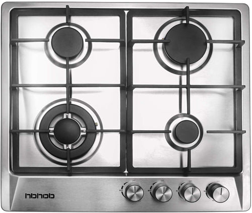 HBHOB HBS4508 24 Inches Gas Stove 4 Burners Stainless Steel Surface